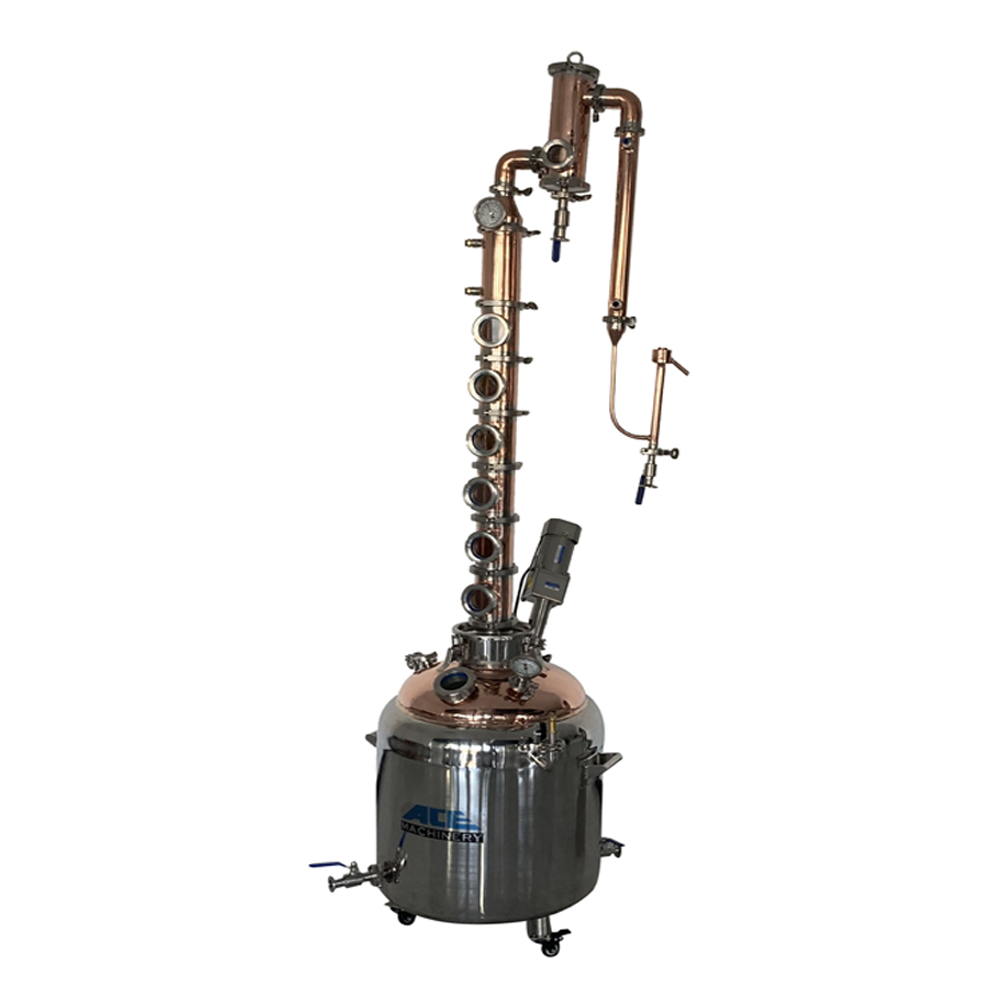 copper home alcohol distiller equipment reflux distillation column  moonshine stills with Agitator