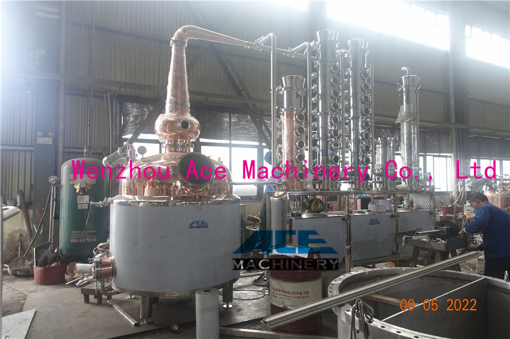 Alambique de cobre de whisky