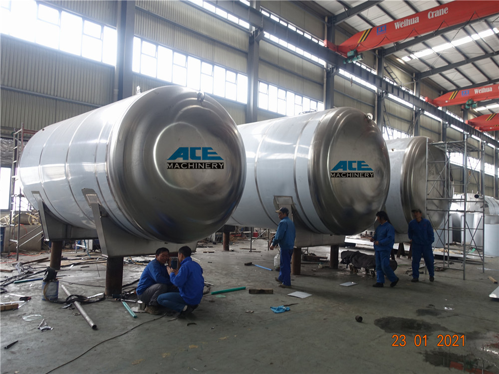 Stainless Steel horizontal storage tank