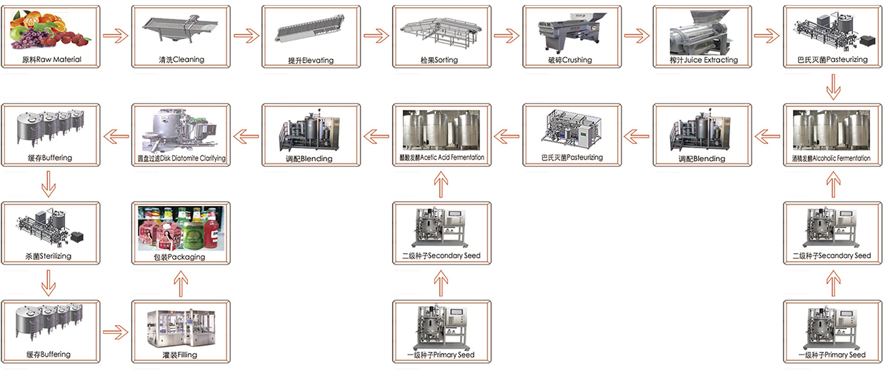 Línea de producción de vino Diagrama de flujo