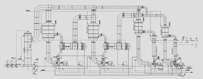 Forced circulation evaporator drawing